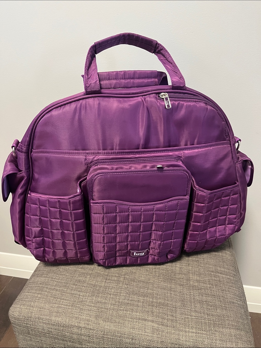 lug Quilted Plum Travel Tote